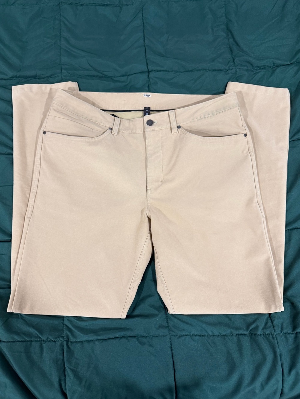 Lululemon ABC Slim Utilitech Pants Men’s 34 Khaki Beige Stretch